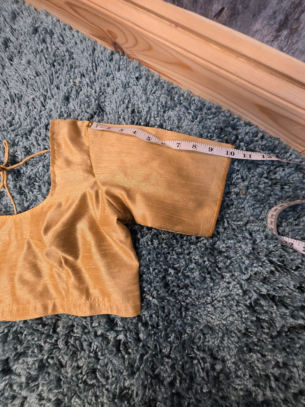 Half sleeve gold saree blouse