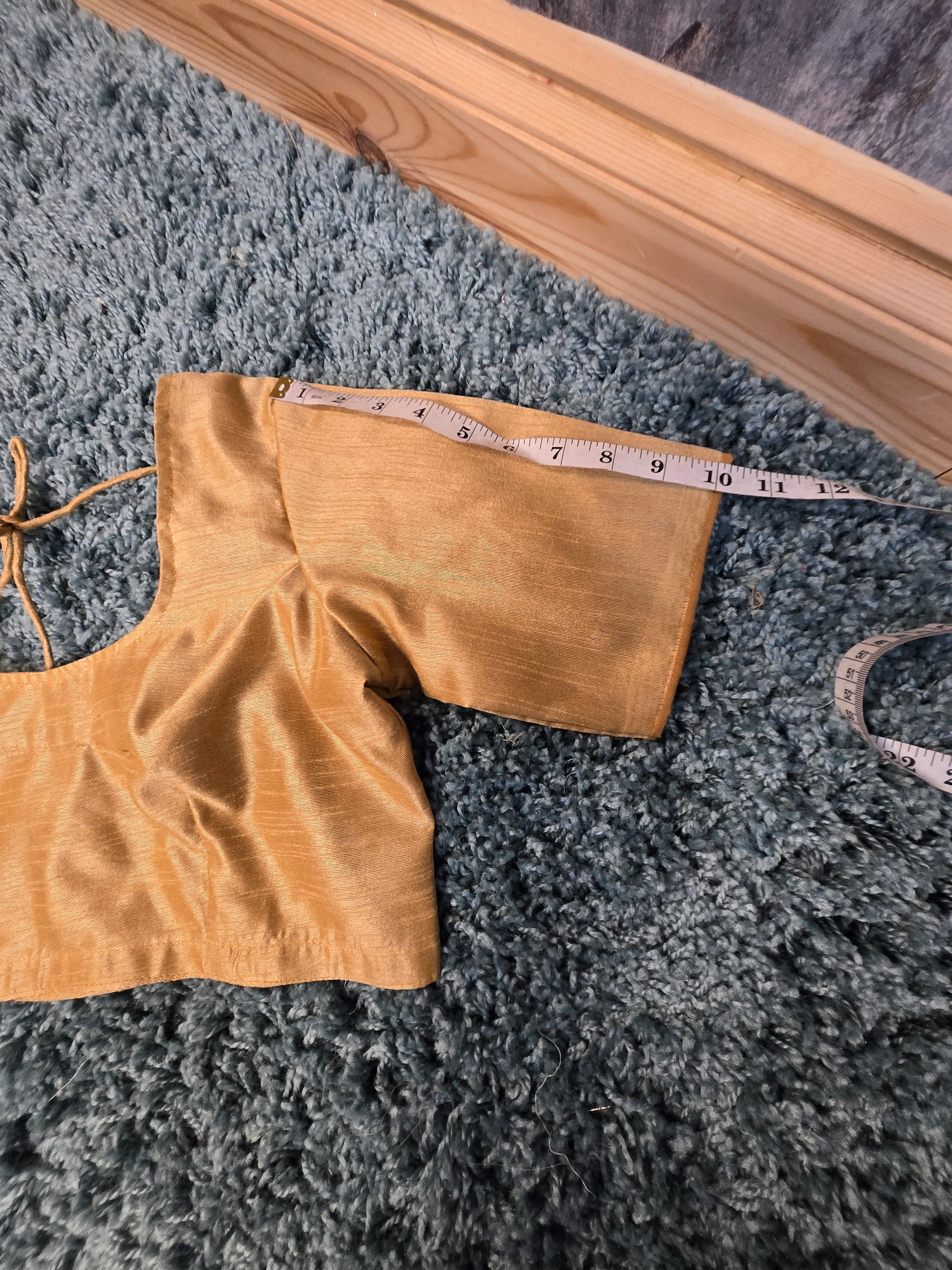 Half sleeve gold saree blouse