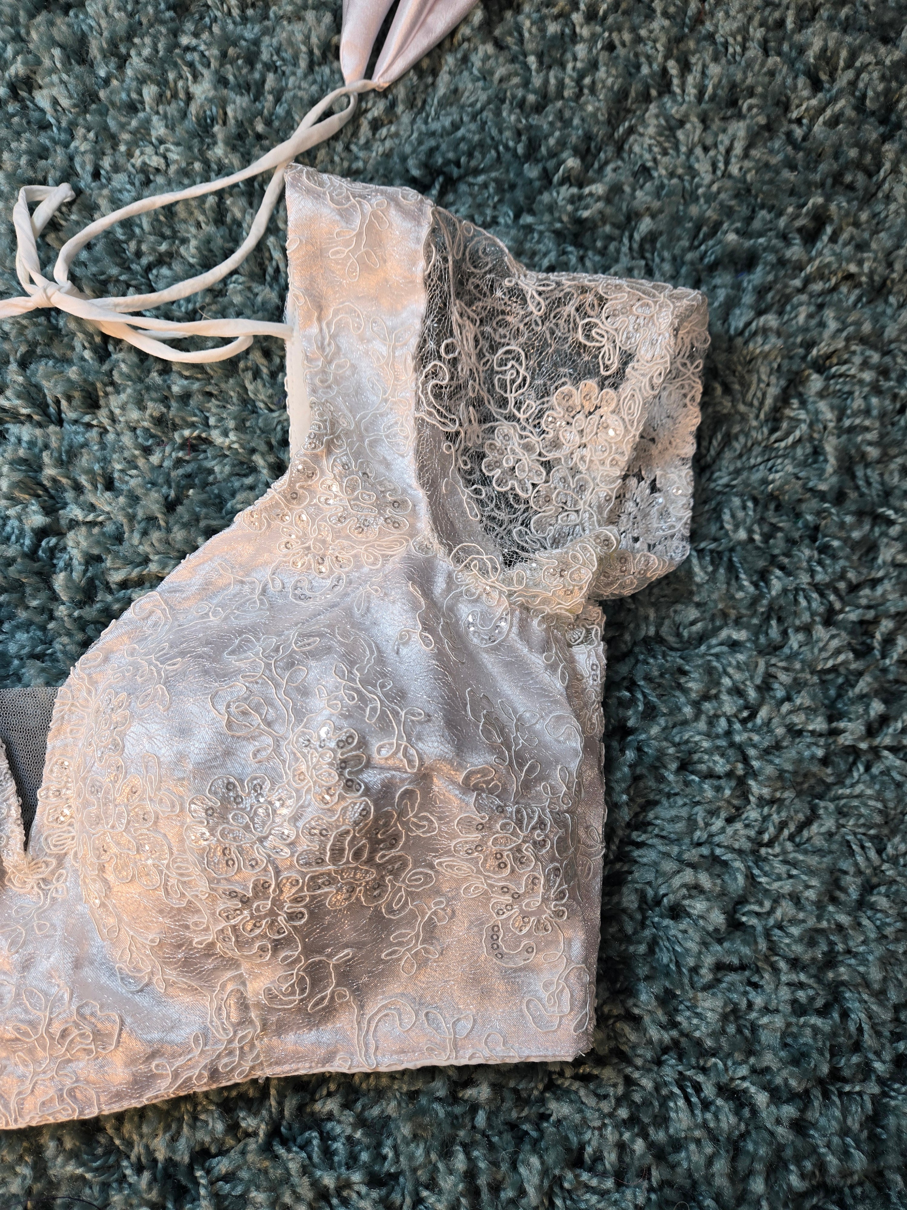 cap sleeve blouse with sequin work